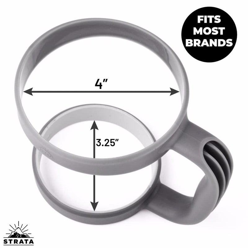 STRATA CUPS 30 oz Tumbler Handle - Available For 30 oz YETI Tumbler, OZARK TRAIL, Rambler Tumbler- BPA free (Gray) - Image 2